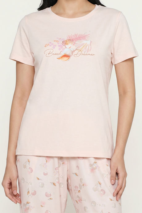 Zivame Beach Dreamer Buttersoft Knit Poly Pyjama Set - Soft Pink — image 5